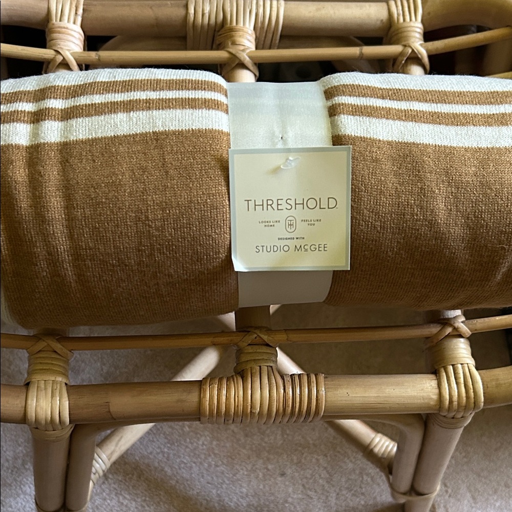 Threshold Studio McGee Tan and White Throw 50” x 60”